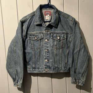Vintage Gasoline Denim Jean Jacket Medium Wash Size Small 100% Cotton Women’s